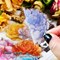 128 Pcs Large Holographic Flower Stickers - Waterproof Gold Foil Vintage Decals - Shimmering Transparent PET Botanical Stickers for Scrapbooking, Room Decor, and Teacher Gift Sets